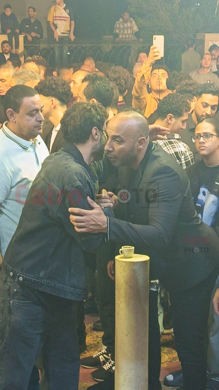 أحمد فهمي ومصطفى كامل يقدمان واجب العزاء في الكابتن محمد صبري بالحامدية الشاذلية