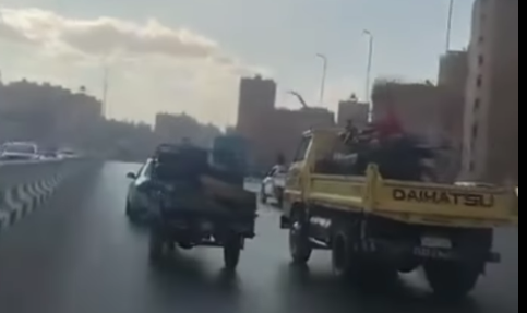 جانب من مطاردة السيارت للتروسيكل أعلى الطريق الدائري