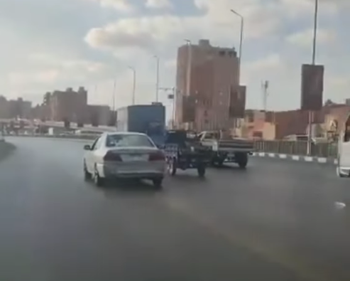 جانب من مطاردة السيارت للتروسيكل أعلى الطريق الدائري