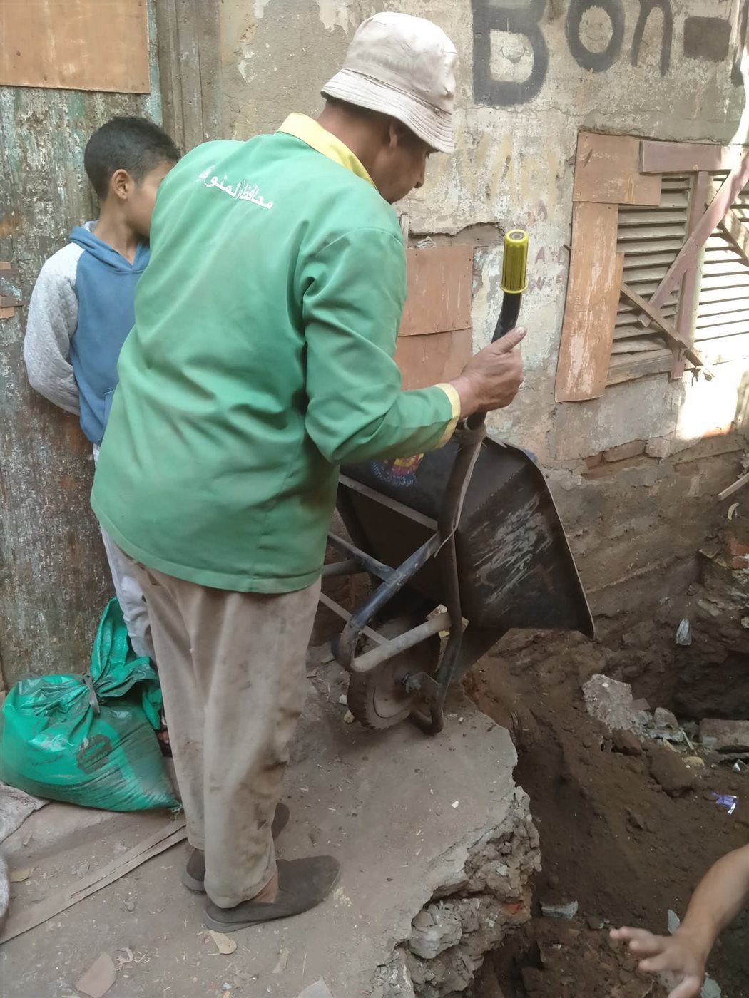 هبوط أرضي بمنوف في المنوفية 