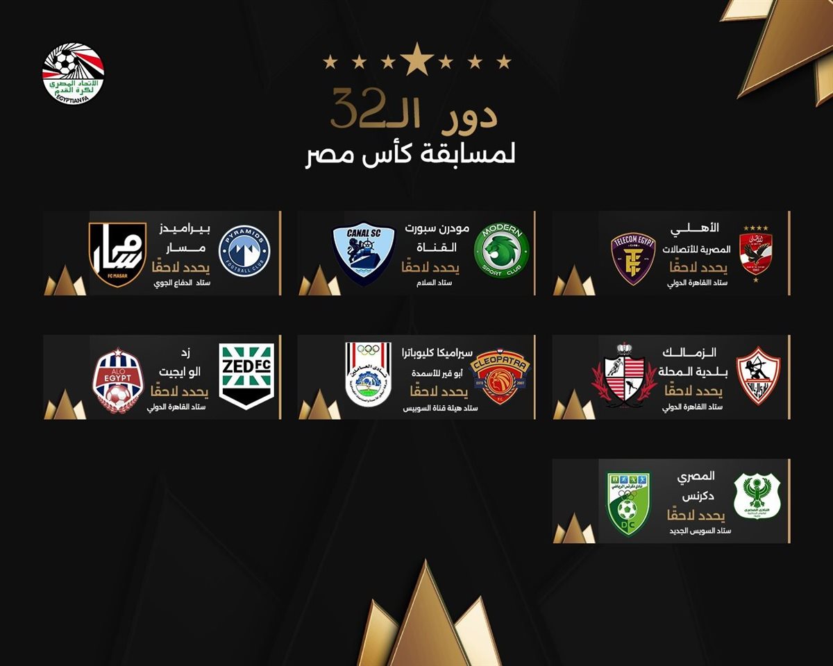 مواعيد مباريات الأهلي والزمالك في كأس مصر