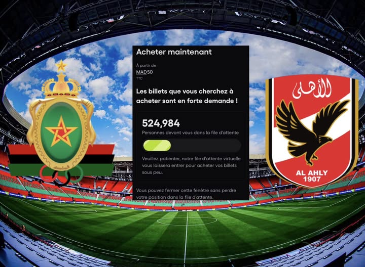 تذاكر مباراة الجيش الملكي ضد الأهلي.. طوفان الـ «نصف المليون» يتحدى لاعبي الأحمر|صورة