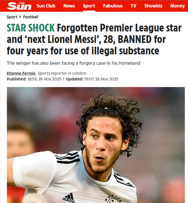 <strong>نجم البريميرليج المنسي وميسي مصر.. ذا صن تسلّط الضوء على أزمة رمضان صبحي</strong>