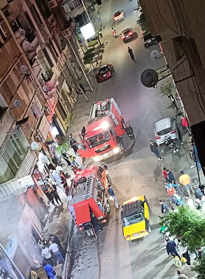 حريق بمحل أدوات كهربائية