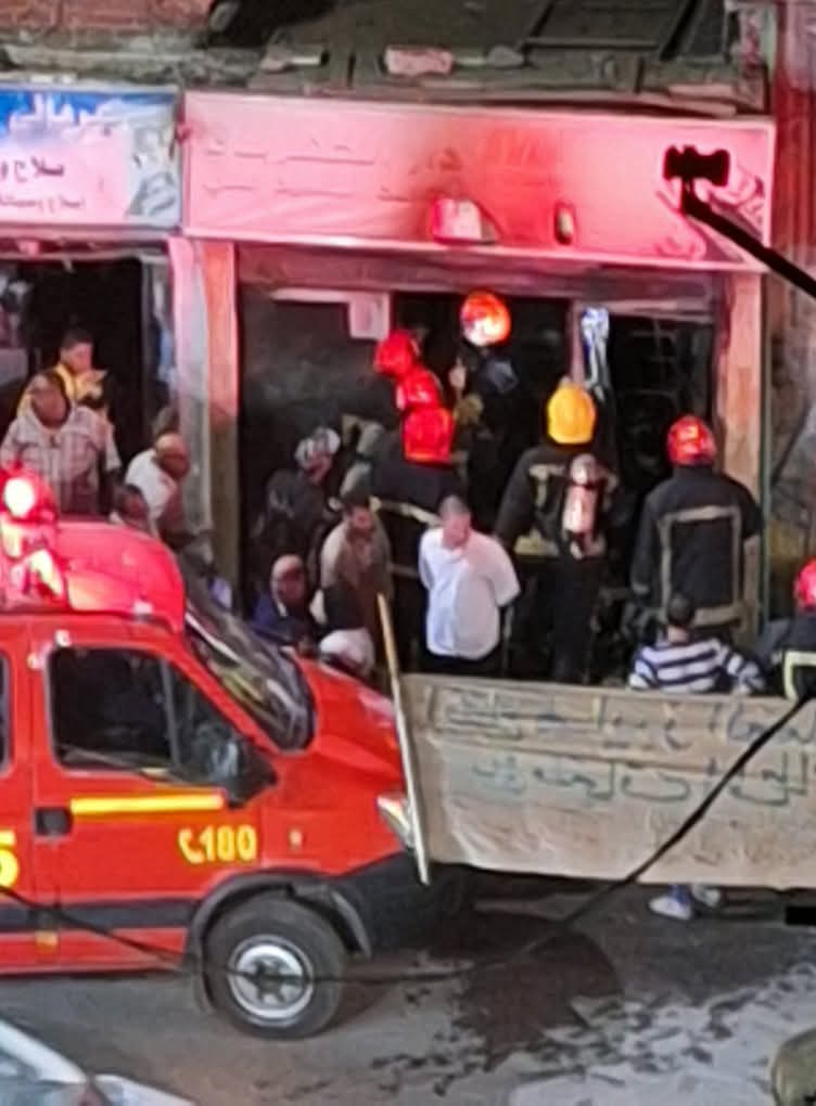 حريق محل أدوات كهربائية