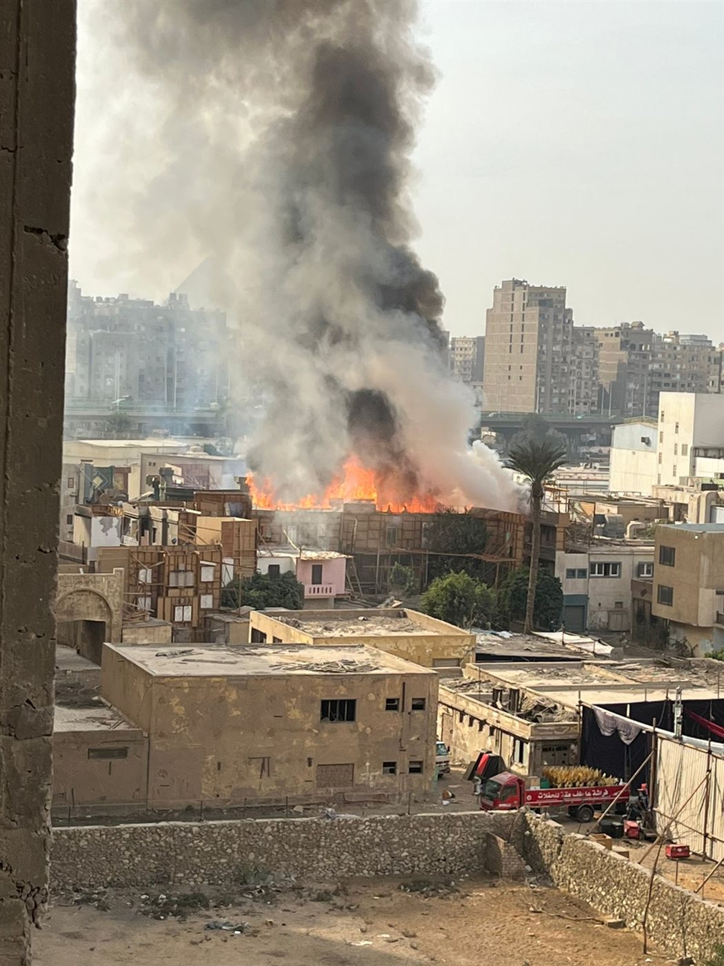 جانب من حريق استوديو مصر