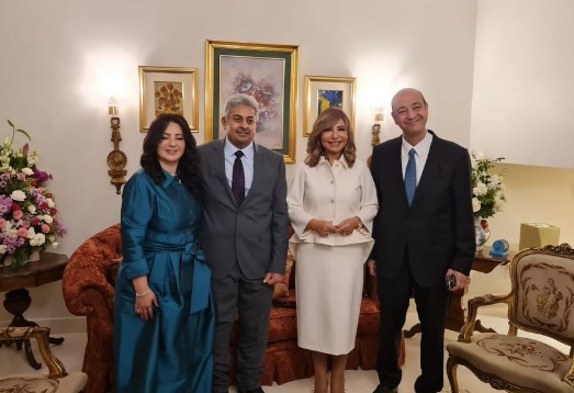 الصور الأولى من قراءة الفاتحة نجل عمرو أديب ولميس الحديدي