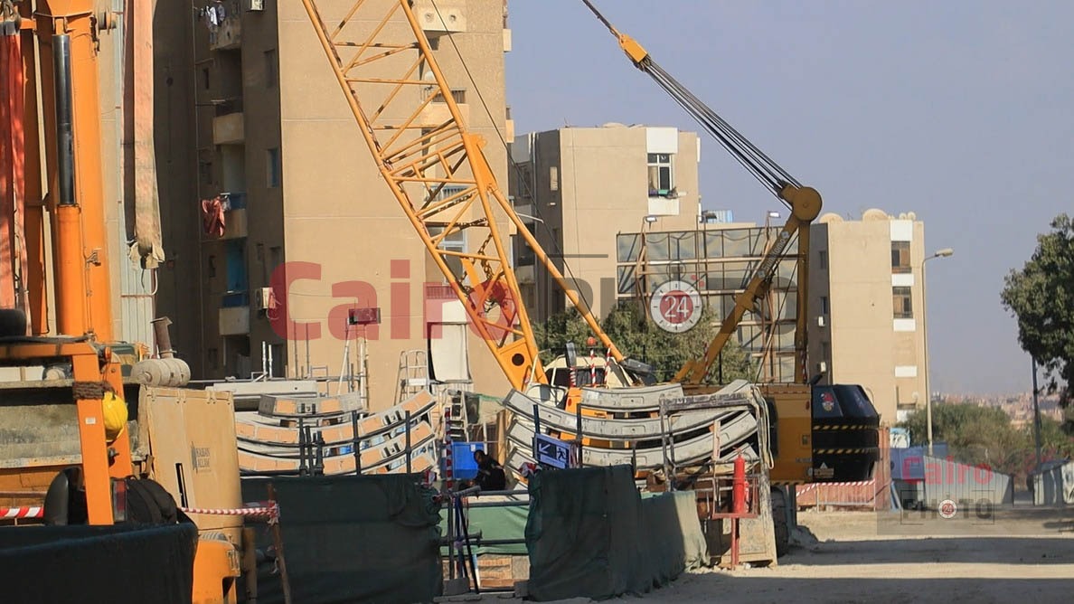 جانب من الأعمال التنفيذية داخل محطة النصر إحدى محطات الخط الرابع للمترو