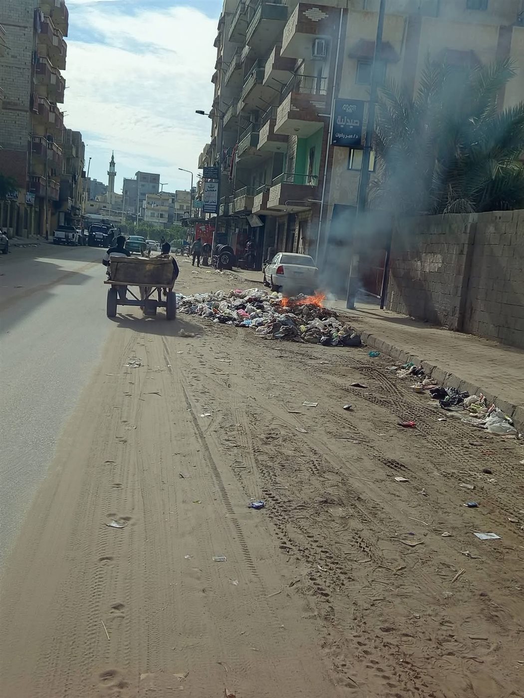 انتشار القمامة في شوارع العريش