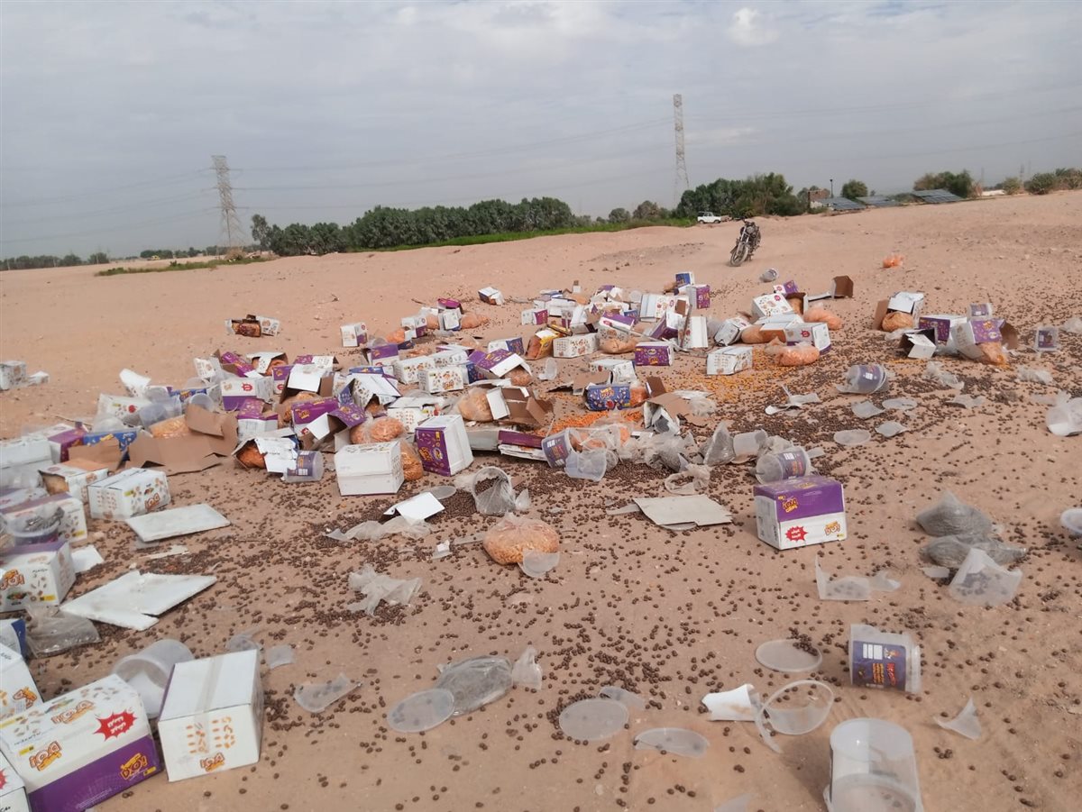 انقلاب سيارة ربع نقل محملة بالبضائع في الأقصر