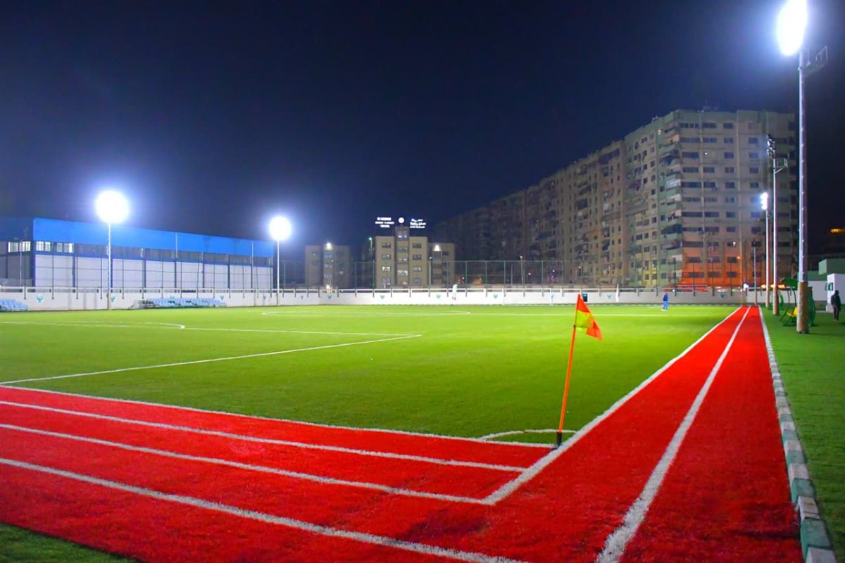 ملعب السيد متولي الخاص بـ المصري البورسعيدي اليوم بعد انتهاء عملية تطويره