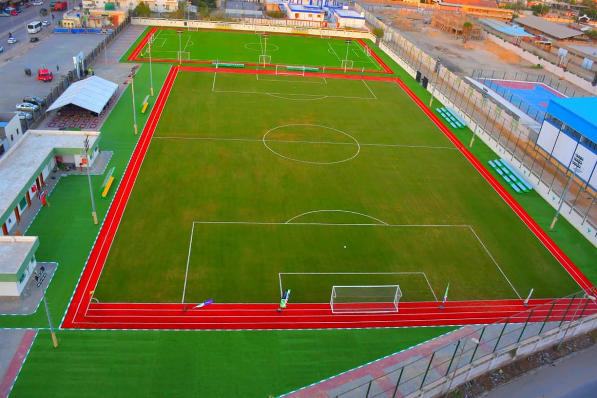 ملعب السيد متولي الخاص بـ المصري البورسعيدي اليوم بعد انتهاء عملية تطويره