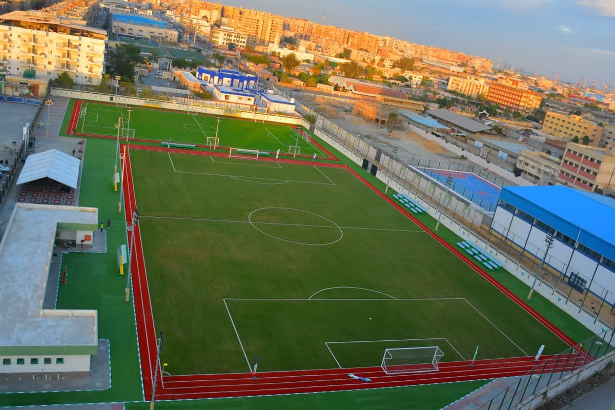 ملعب السيد متولي الخاص بـ المصري البورسعيدي اليوم بعد انتهاء عملية تطويره
