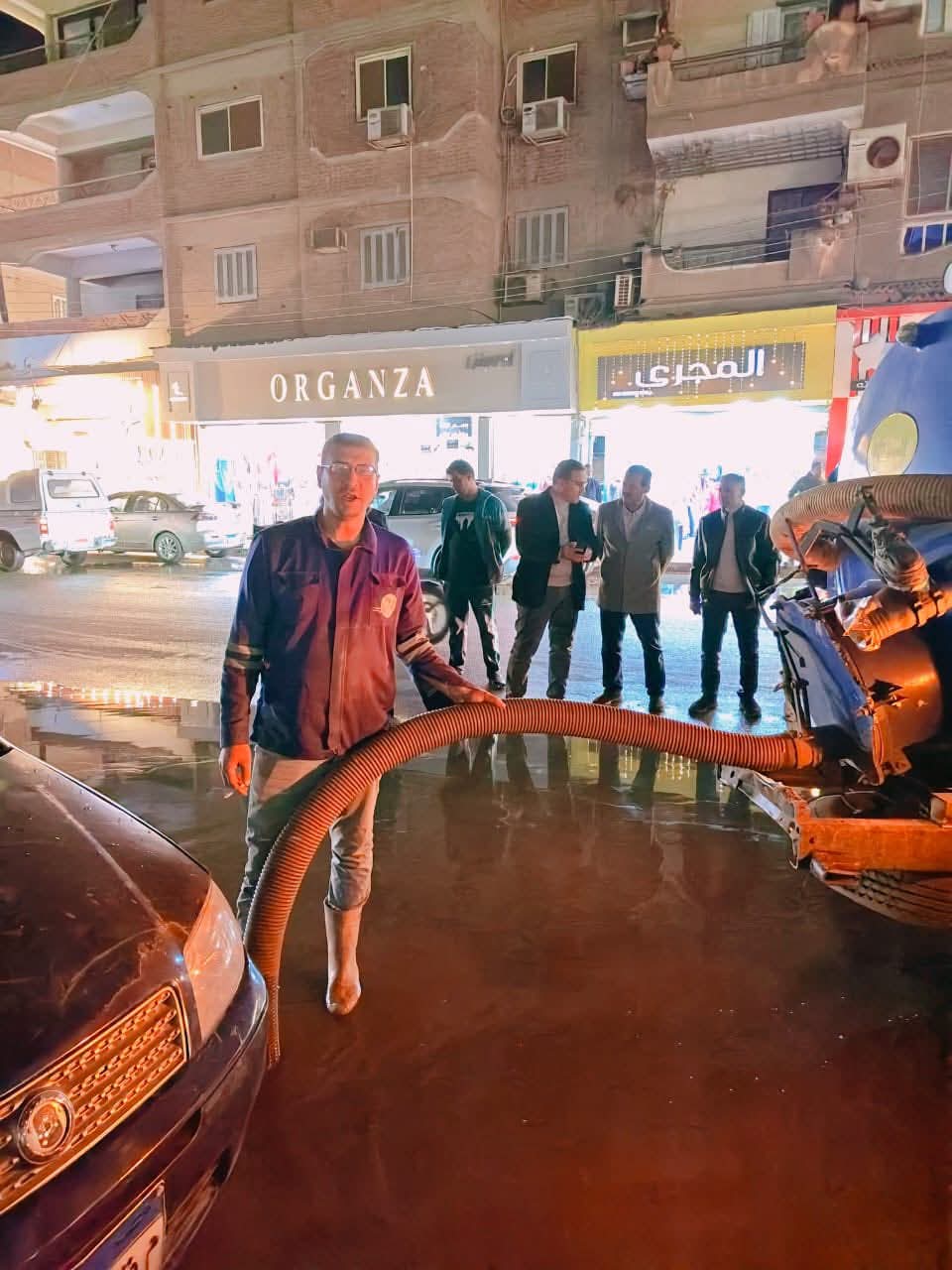 رفع آثار الأمطار من شوارع المنوفية