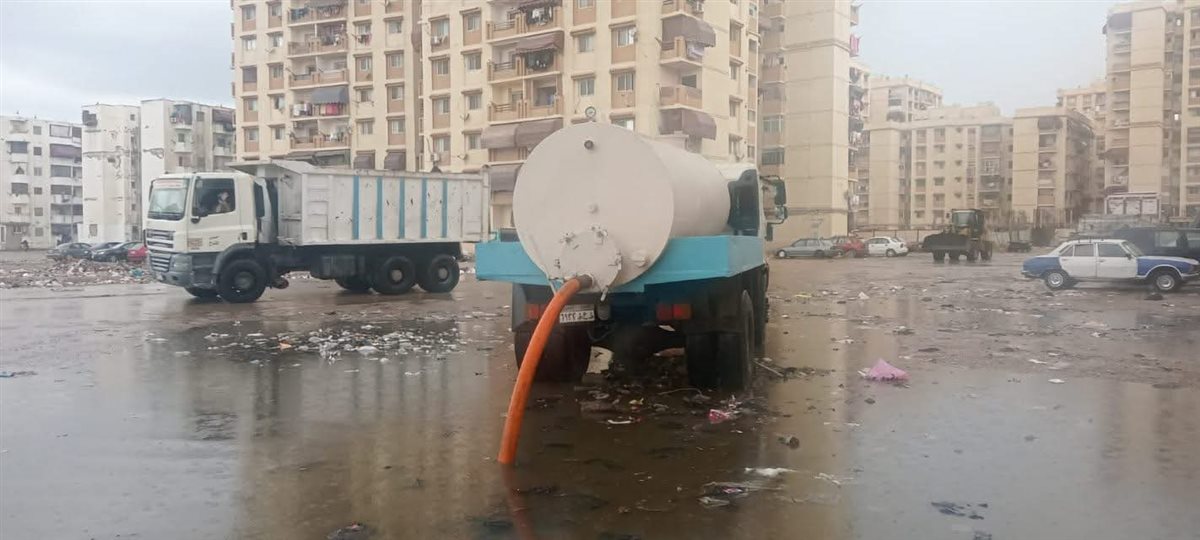 شفط مياه الأمطار ببورسعيد 