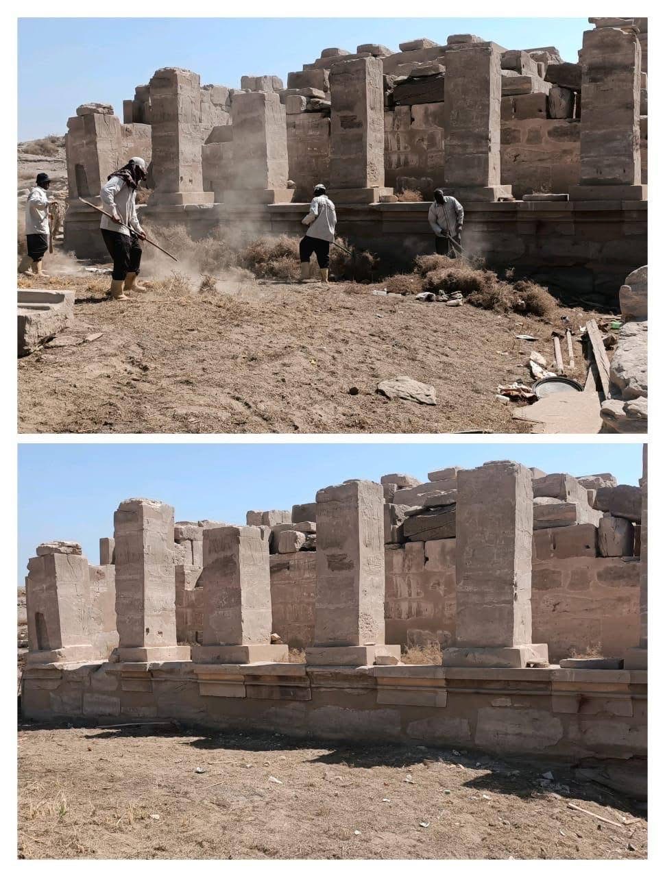 تطهير المعالم الأثرية في الأقصر