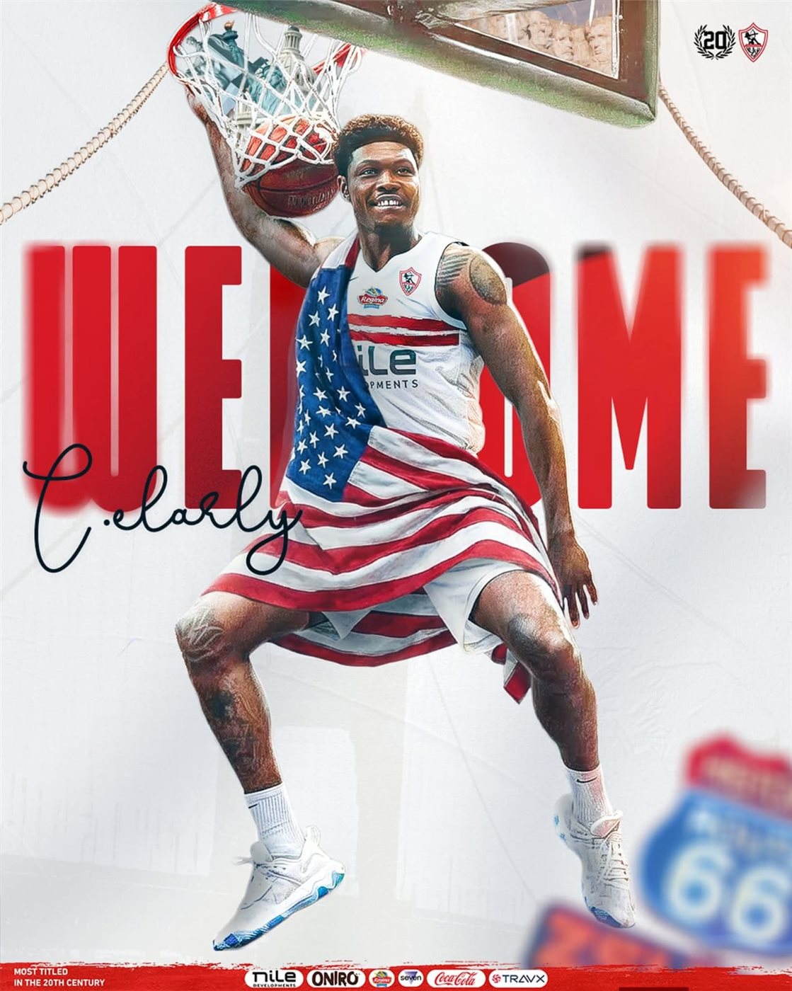 <strong>رسميًا.. سلة الزمالك يعلن التعاقد مع الأمريكي كلينتوني إيرلي</strong>