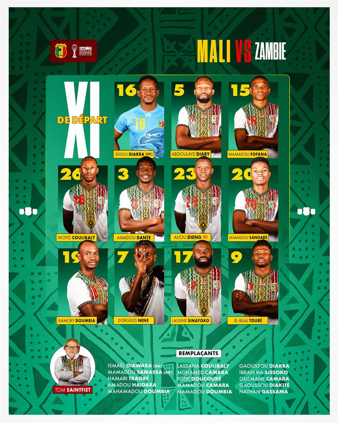 تشكيل منتخب مالي الرسمي