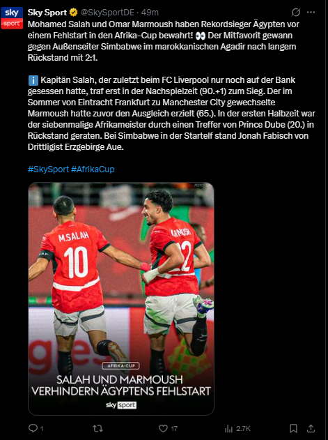 <strong>عناوين الصحافة العالمية عقب فوز مصر على زيمبابوي</strong>