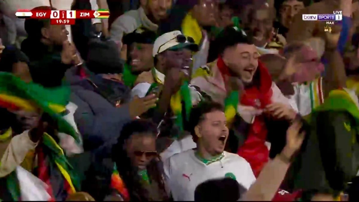 <strong>احتفال مشجع مصري بهدف منتخب زيمبابوي في شباك منتخب بلاده</strong>