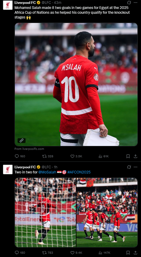 <strong>حساب ليفربول الرسمي&nbsp;</strong>