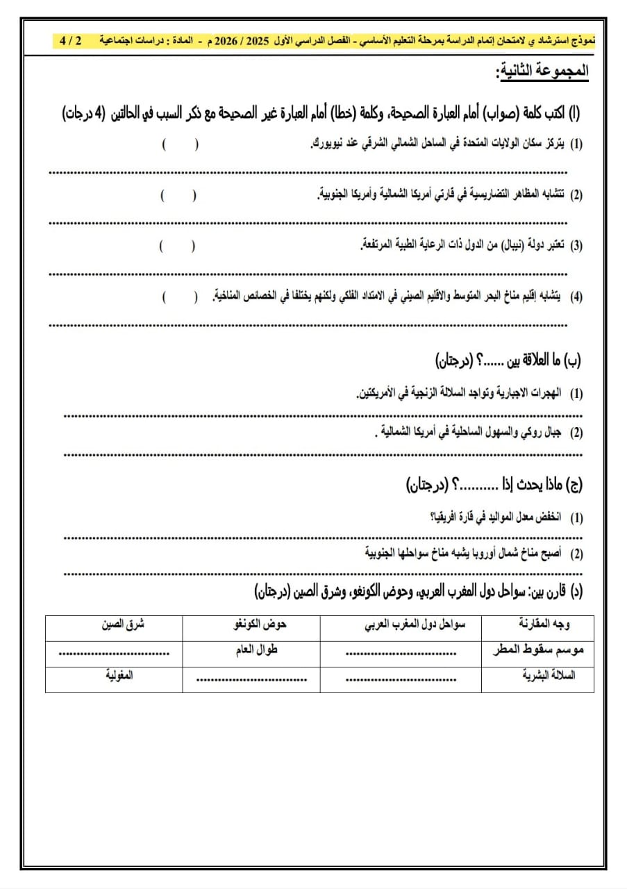 النماذج الاسترشادية بنظام البوكليت في مادة الدراسات الاجتماعية لطلاب الشهادة الإعدادية&nbsp;