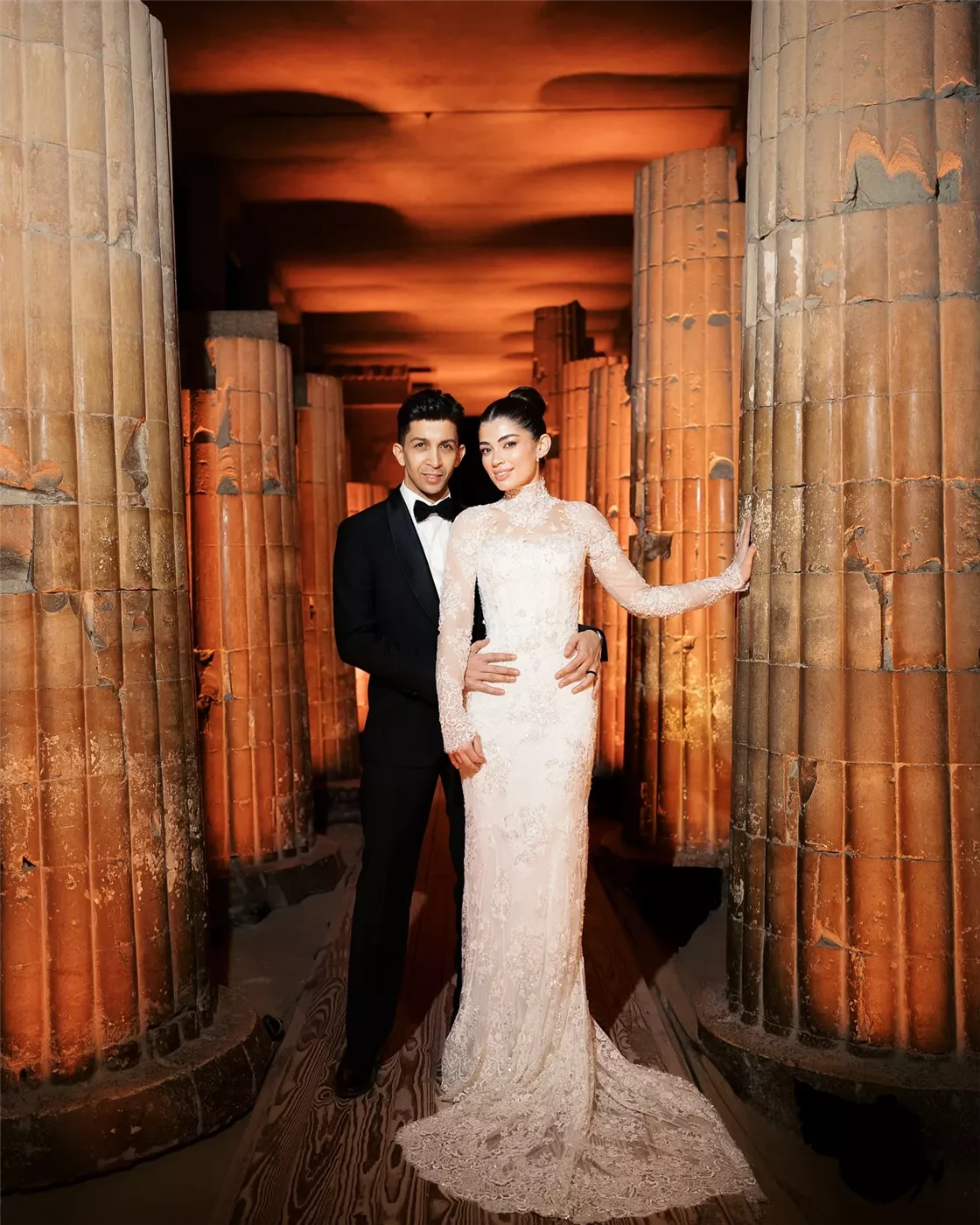 هشام جمال وليلى زاهر من حفل زفافهما&nbsp;