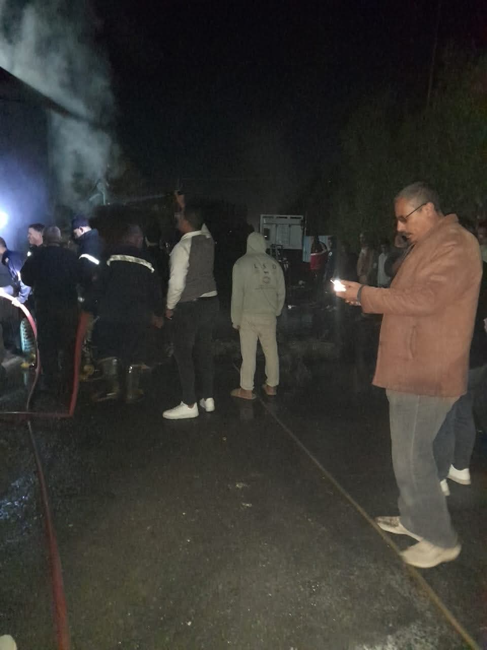 حريق بشونة إصلاح السيارات النقل بالباجور في المنوفية