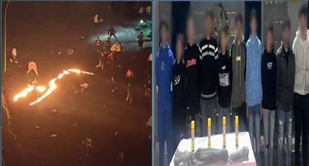 القبض علي 10 أشخاص إضرموا النيران بأحد شوارع الإسكندرية