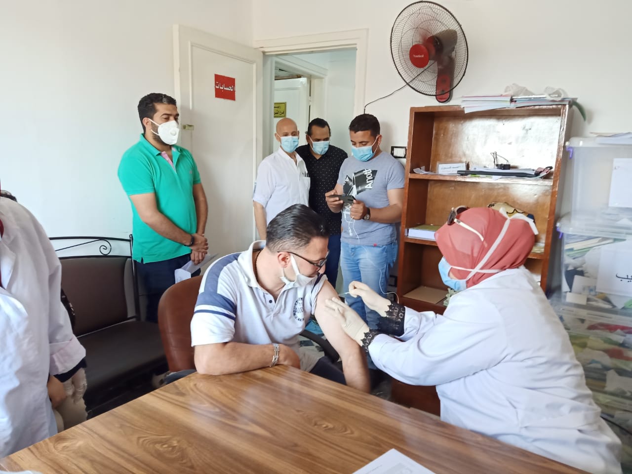 تطعيم أعضاء نقابة المهن الموسيقية بالشرقية بلقاح كورونا 02