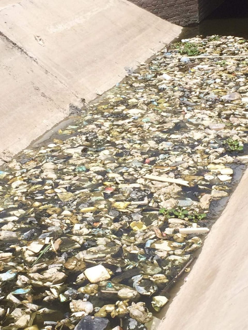 تراكم القمامة في ترعة سماكين الشرق المبطنة 3