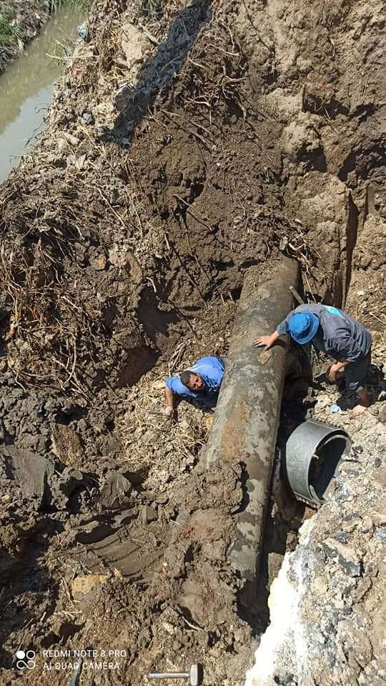 هبوط أرضي على بحر قلهانة بالفيوم