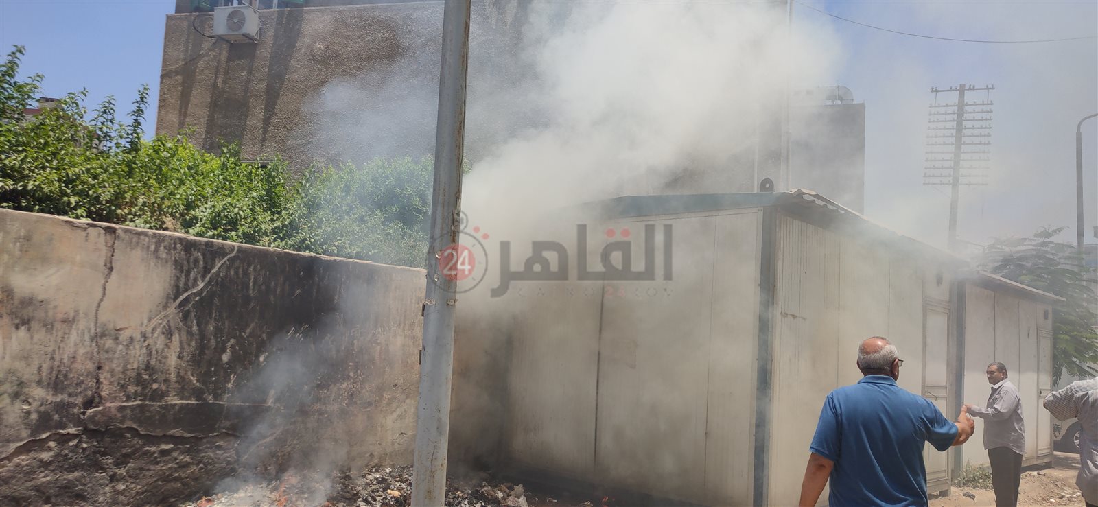 حريق كشك بجوار محطة الزقازيق