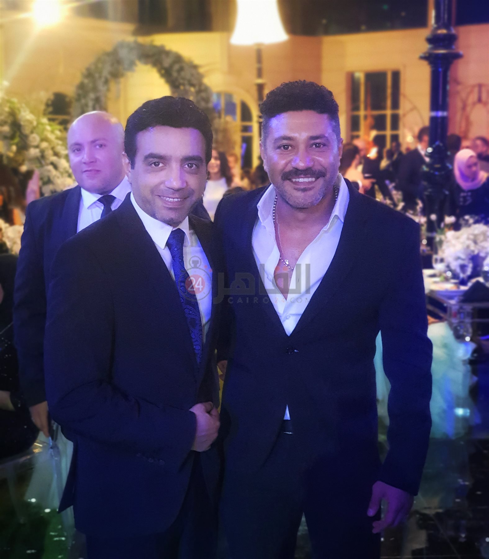 الفنان محمد عز والمذيع محمد نشأت من حفل زفاف الفنانة هاجر أحمد