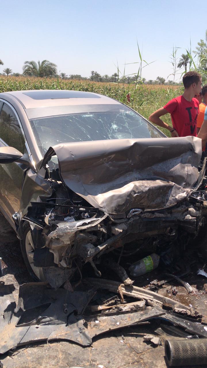 حادث تصادم بين سيارتين بالفيوم