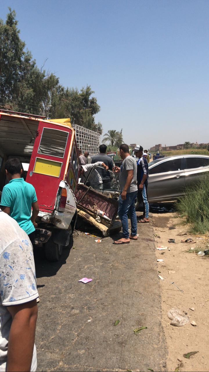 حادث تصادم بين سيارتين بالفيوم