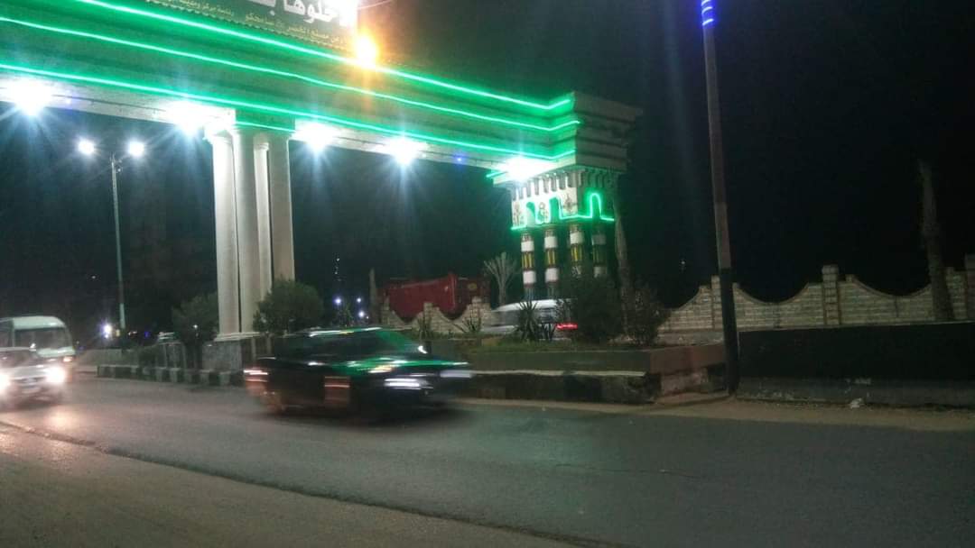 إنارة مدخل مدينة الزقازيق بلمبات الليد 3