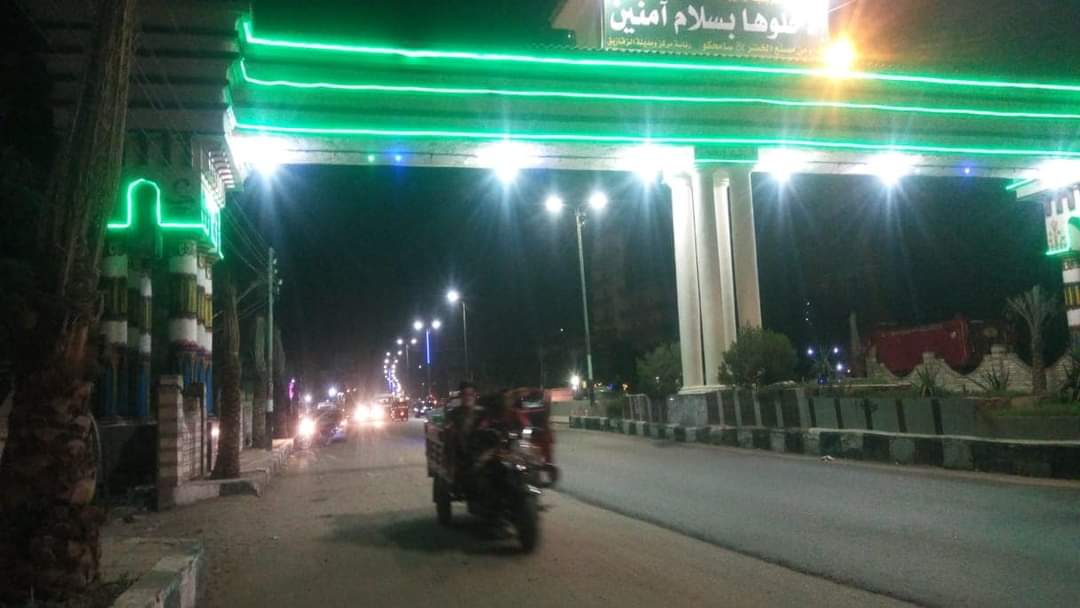 إنارة مدخل مدينة الزقازيق بلمبات الليد 4