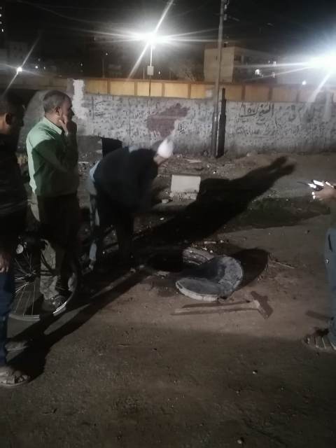 رفع مياه الصرف الصحي المتراكمة بنفق أبو الريش