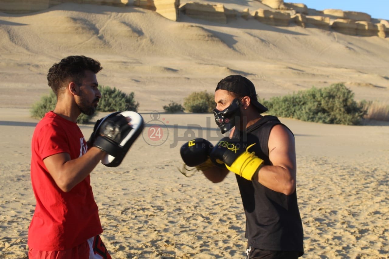 محمود وهو يتدرب