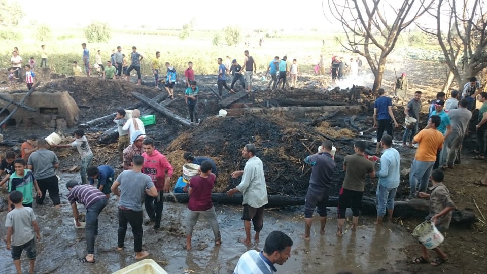 حريق يلتهم عدد من المنازل بالشرقية