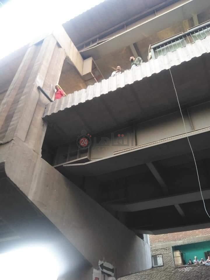 حادث سقوط سيارة من أعلى كوبري صفط اللبن