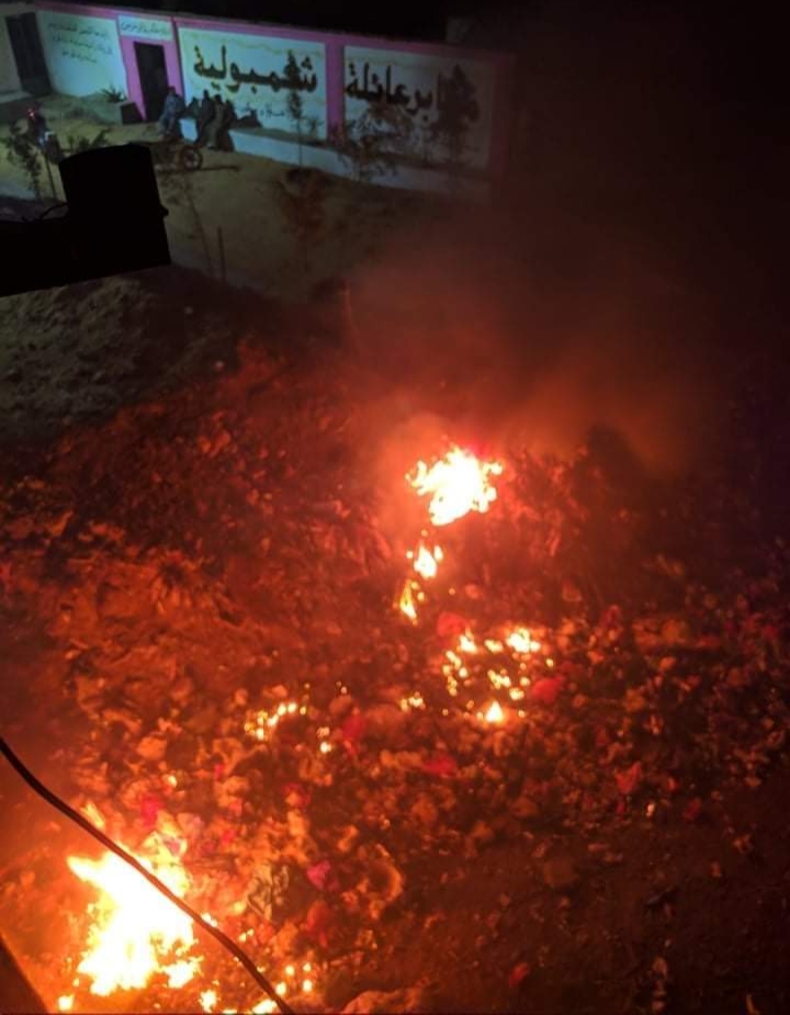 اشتعال النيران بمنطقة درب الطباخين