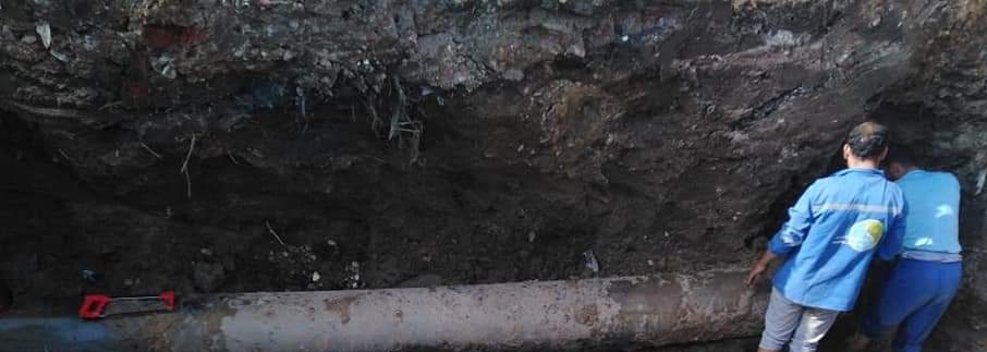 إصلاح كسر خط عزبة سعد أبو دياب