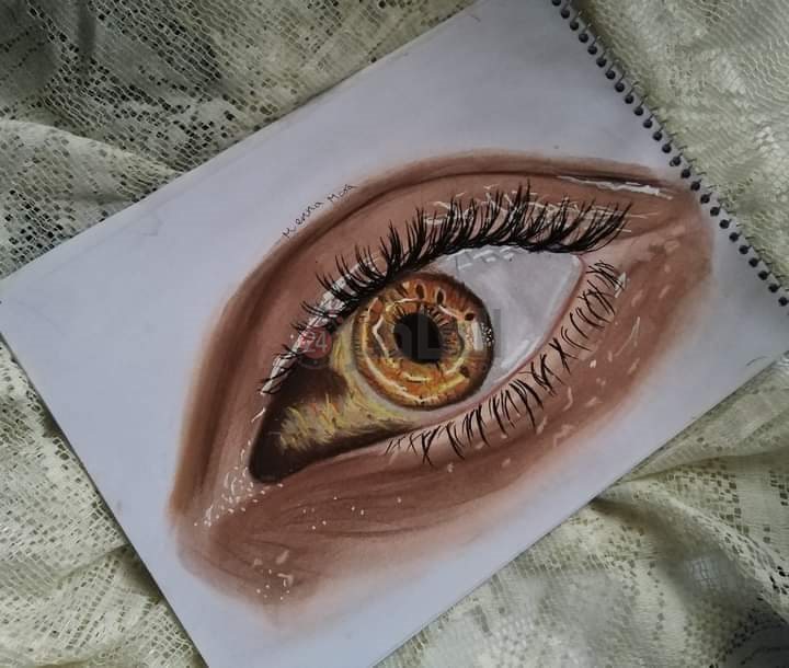 لوحة لعين بألوان مختلفة