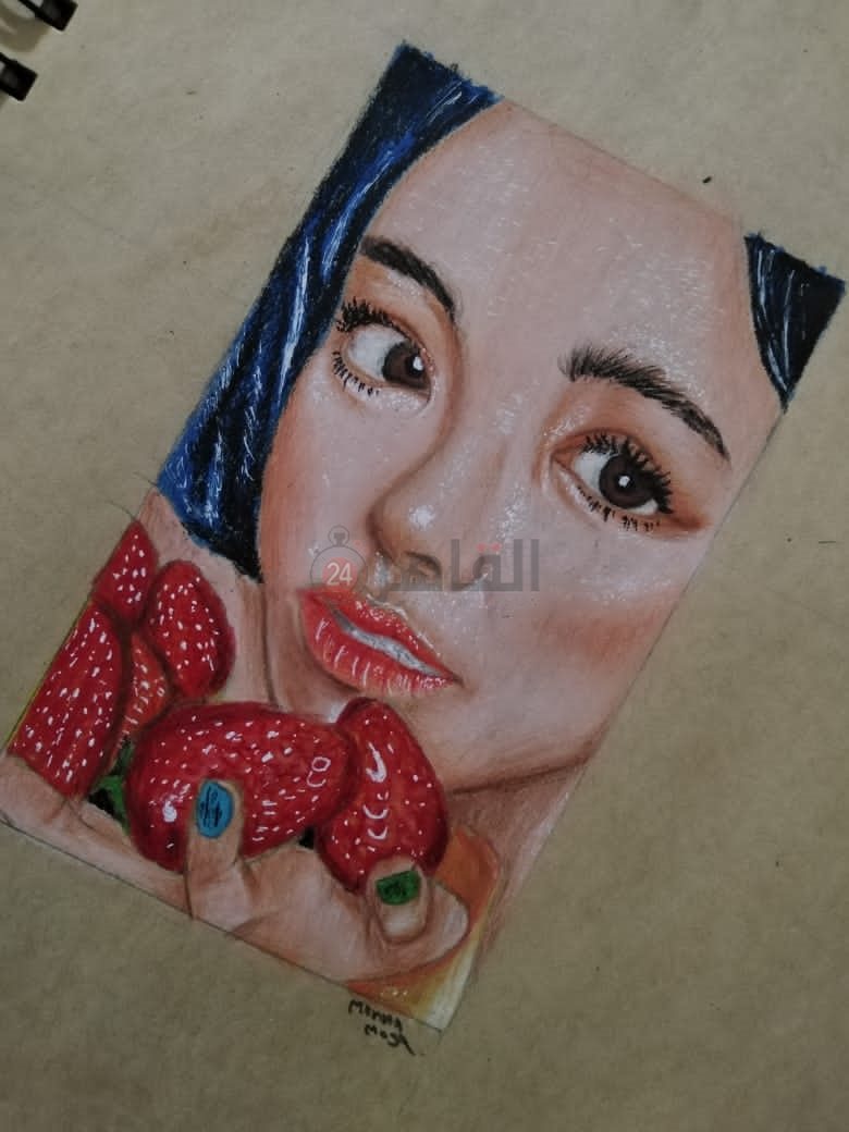 رسم بورترية لوجه فتاة