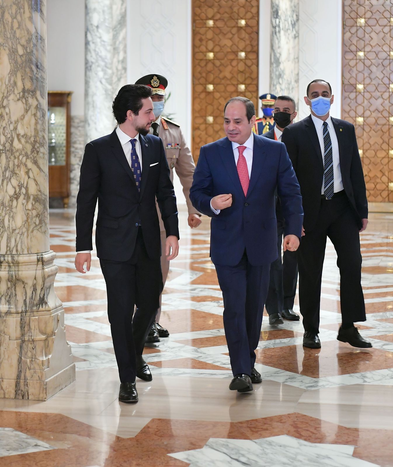 الرئيس عبد الفتاح السيسي مع لي عهد المملكة الأردنية الهاشمية