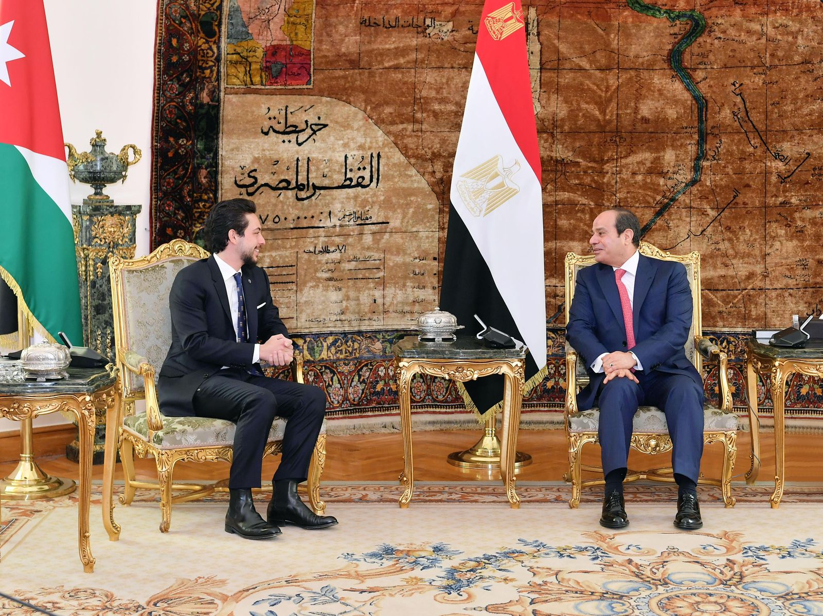 الرئيس عبد الفتاح السيسي مع لي عهد المملكة الأردنية الهاشمية