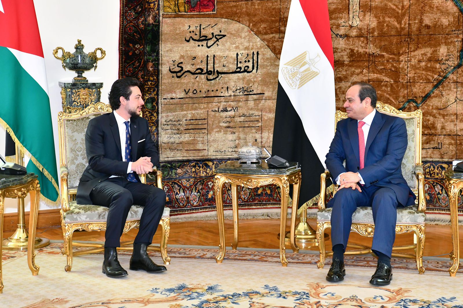 الرئيس عبد الفتاح السيسي مع لي عهد المملكة الأردنية الهاشمية