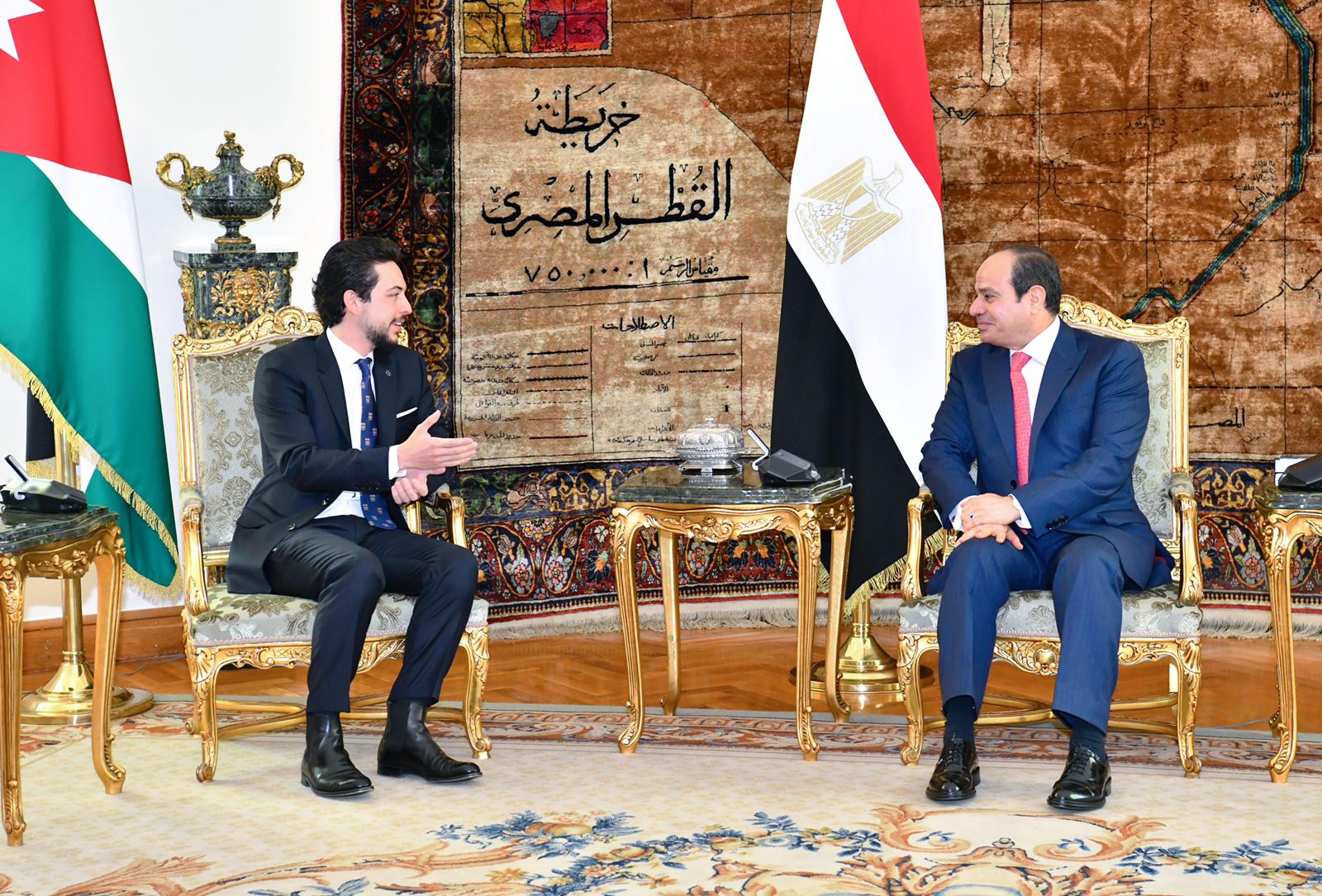 الرئيس عبد الفتاح السيسي مع لي عهد المملكة الأردنية الهاشمية